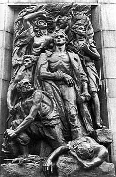 Das Denkmal zu Ehren des Warschauer Ghetto-Aufstands von 1943
