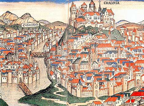 Alt-Krakau in Hartmann Schedels "Weltchronik" von 1493
