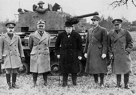 Wladislaw Sikorski, Winston Churchill, Charles de Gaulle