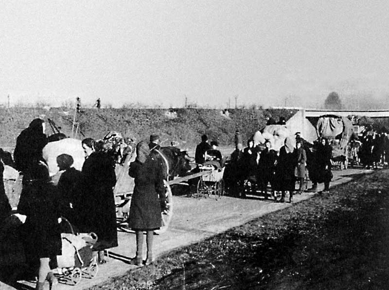 Vertriebene auf dem Weg nach Westen